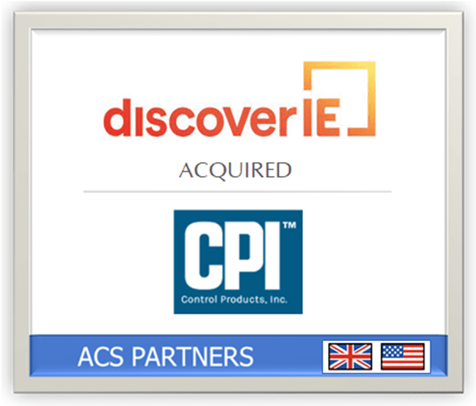discoverIE PLC acquires sensor manufacturer Control Products, Inc. with assistance from AMA international.